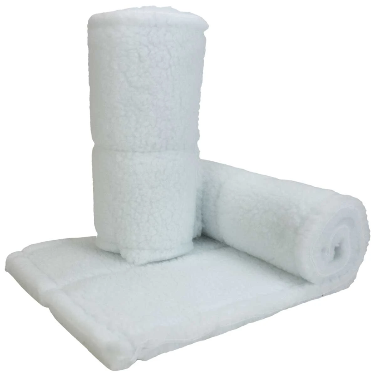 Fleece Leg Wraps White Double Sided Pair 3 Fleece Leg Wraps White Double Sided Pair
