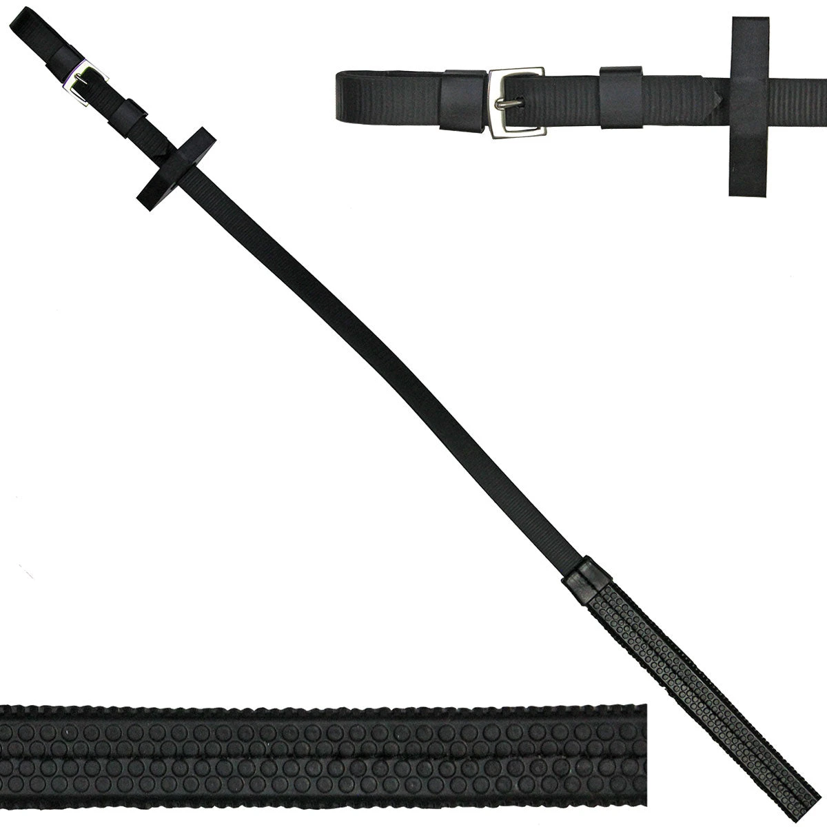 Wintec Rubber Reins Black 3 Wintec Rubber Reins Black