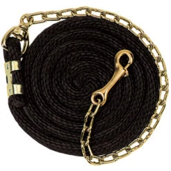 Weaver Leather Weaver Poly Lead With Brass Plated Chain - 8ft -Lemieux Shop 35 2125 c1105 a06df5a9 ac99 45e7 808a 4dd0ec0cd9ce