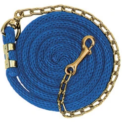 Weaver Leather Weaver Poly Lead With Brass Plated Chain - 8ft -Lemieux Shop 35 2125 c1106