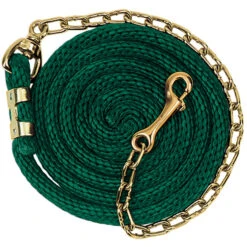 Weaver Leather Weaver Poly Lead With Brass Plated Chain - 8ft -Lemieux Shop 35 2125 c1129