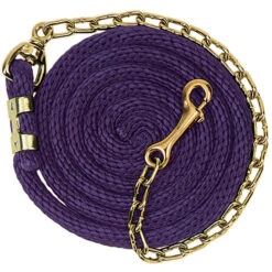 Weaver Leather Weaver Poly Lead With Brass Plated Chain - 8ft -Lemieux Shop 35 2125 c1157